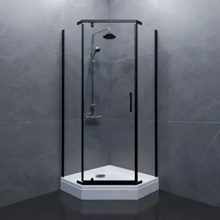 Душевой уголок Triton Дека Щ0000059782 90x90 см профиль чёрный стекло прозрачное